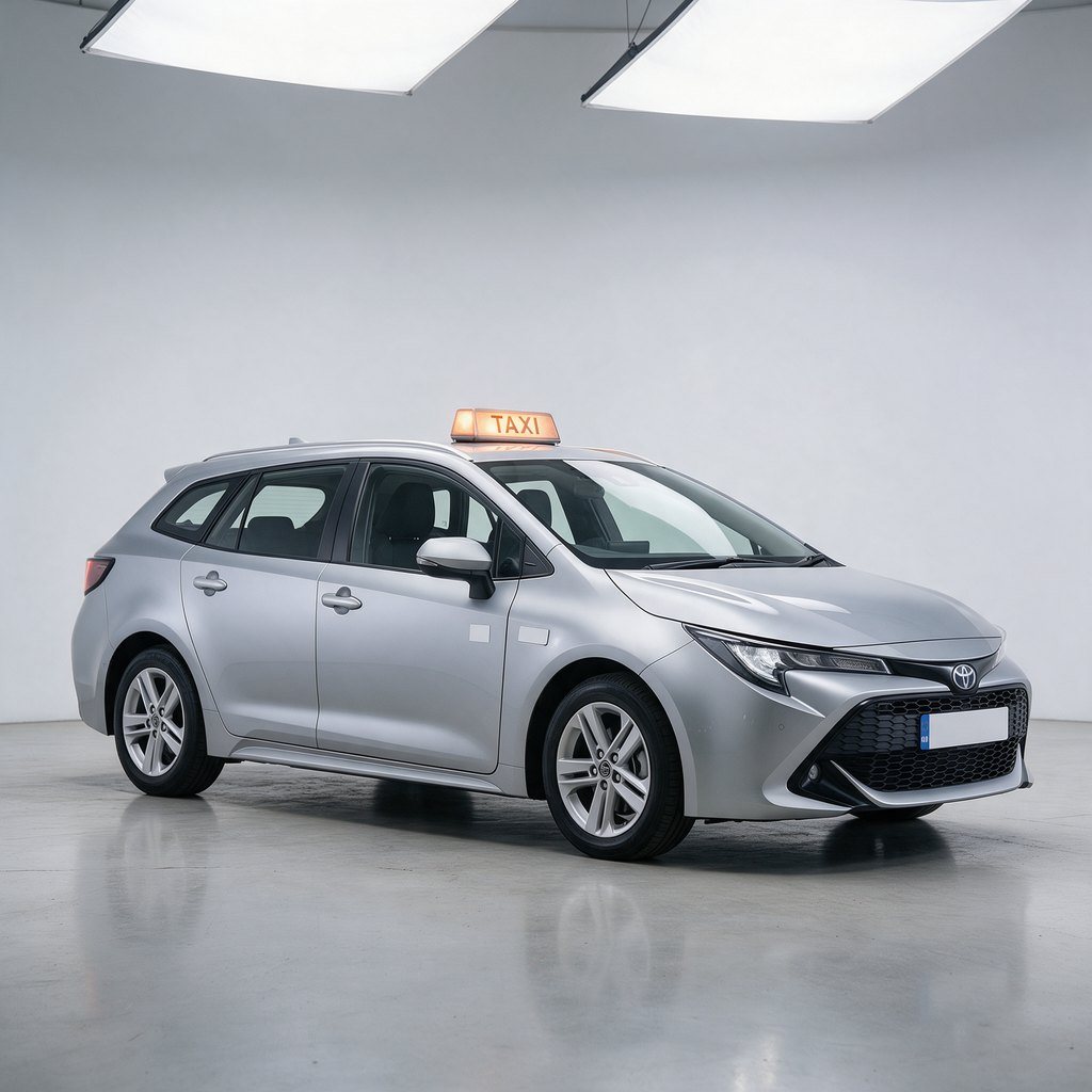 Silver Toyota Corolla Touring Sports estate UK hackney taxi